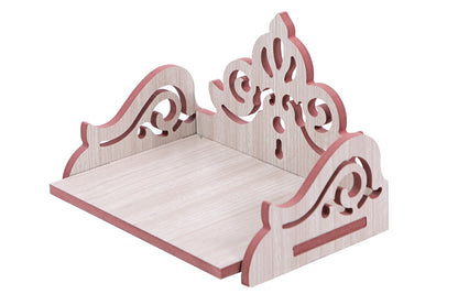 Elegant Wooden Mandir for Home – Wall Mounted Temple with Storage & Puja Set
