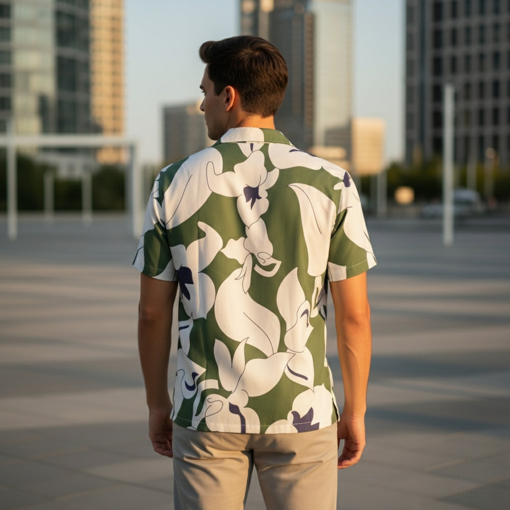 Men’s Fancy Printed Cuban Collar Rayon Shirt – Trendy Casual Wear