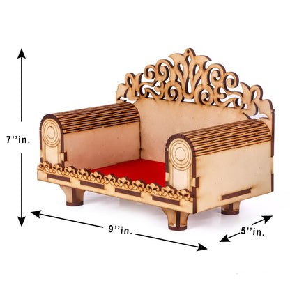 Wooden MDF Puja Sinhasan On Table Hindolo Home-Office-Decor