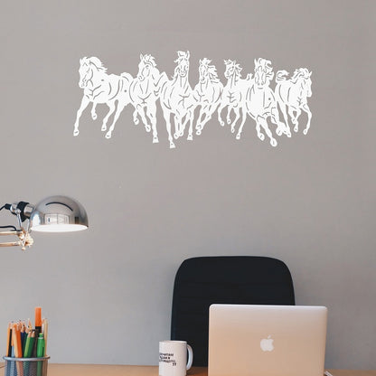 Tri-Tone Metal Wall Art – 60×26 cm Elegant Horse Silhouette for Modern Home Décor